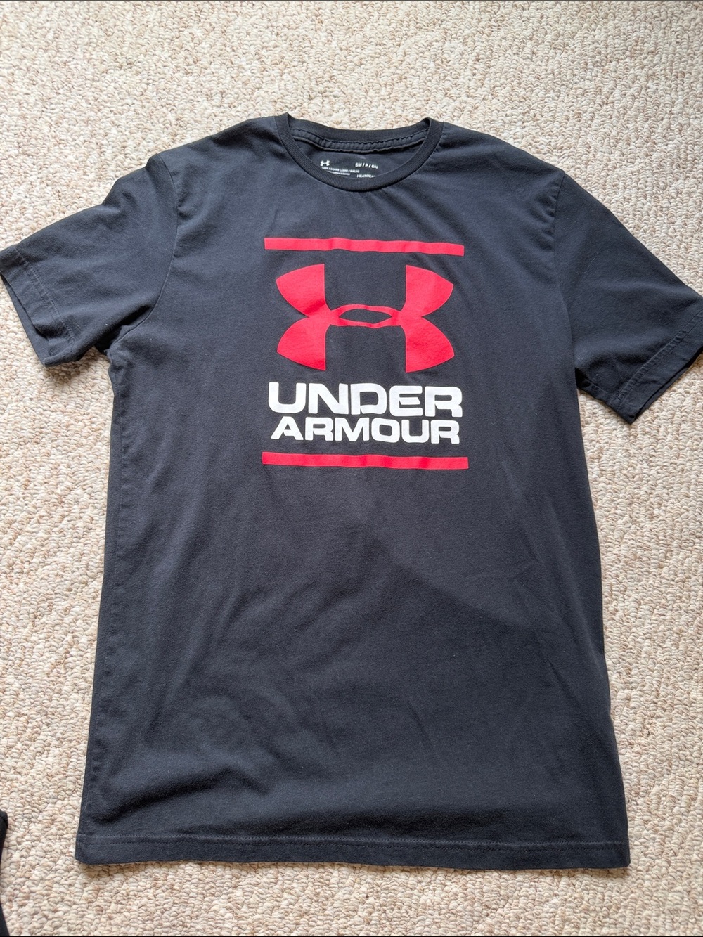 Under Armour Black Short Sleeve Tee with Red Logo